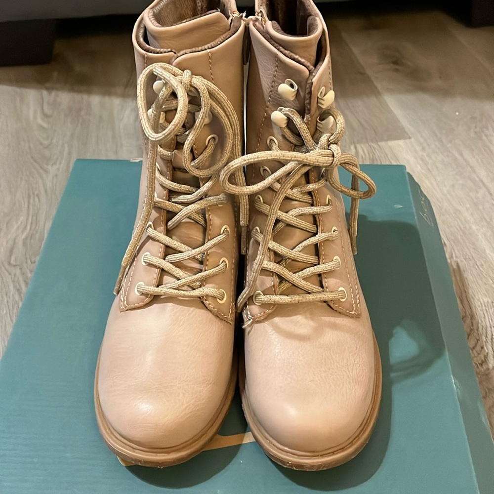 Tan leather boots